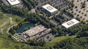 Aerial view of Legacy Park and nearby buildings on Ballantyne campus1