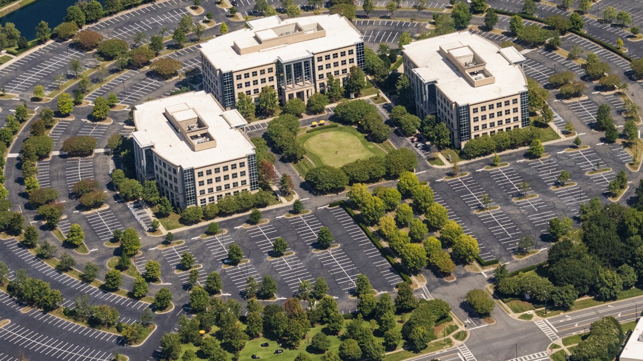 Aerial view of Knotts Green and nearby buildings on Ballantyne Campus1