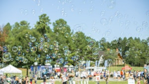 Bubbles in sky at Markets at 11 outdoor market in Ballantyne's Backyard2