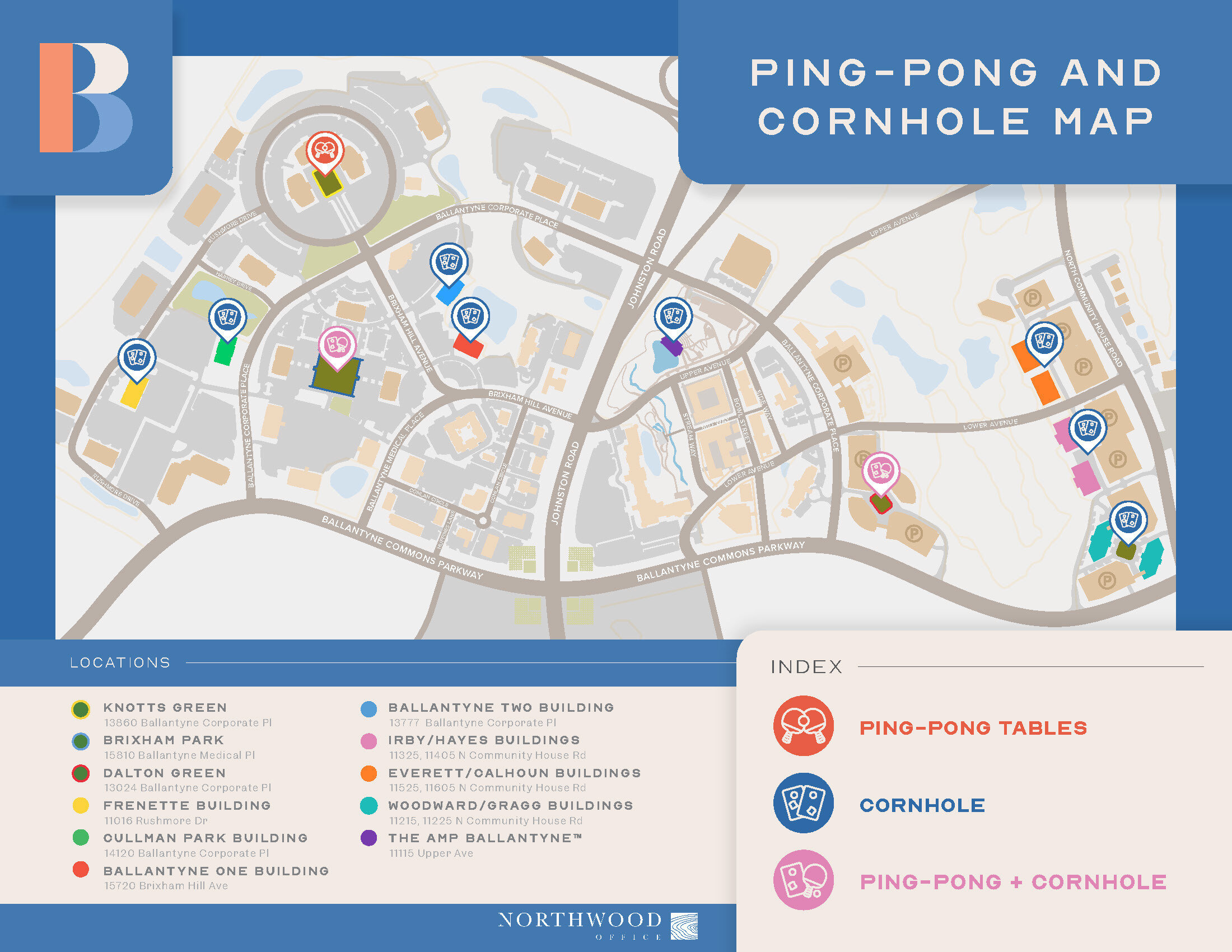 Ping-Pong and Cornhole Map