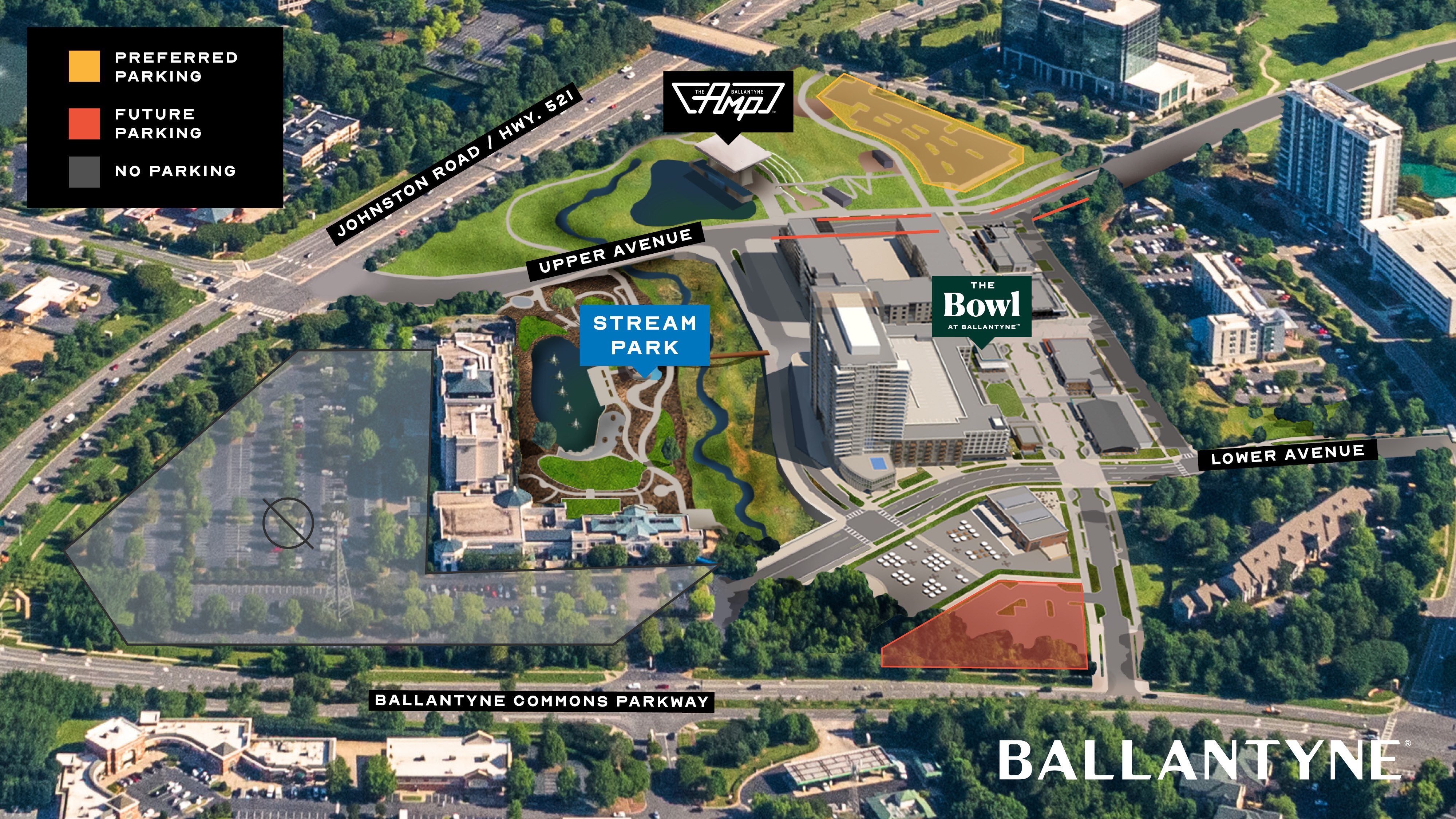 Parking stream park ballantyne