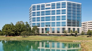 Exterior of Brigham Building and pond at Ballantyne Campus4