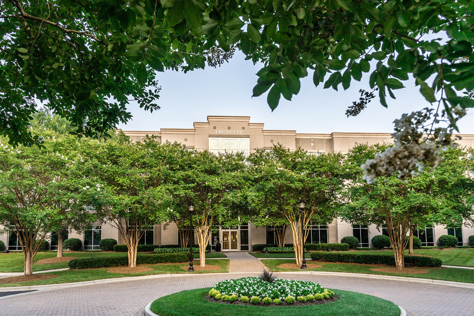 Courtyard and Frenette Building exterior on Ballantyne Campus2