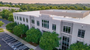 Drone of Frenette Building exterior on Ballantyne Campus1