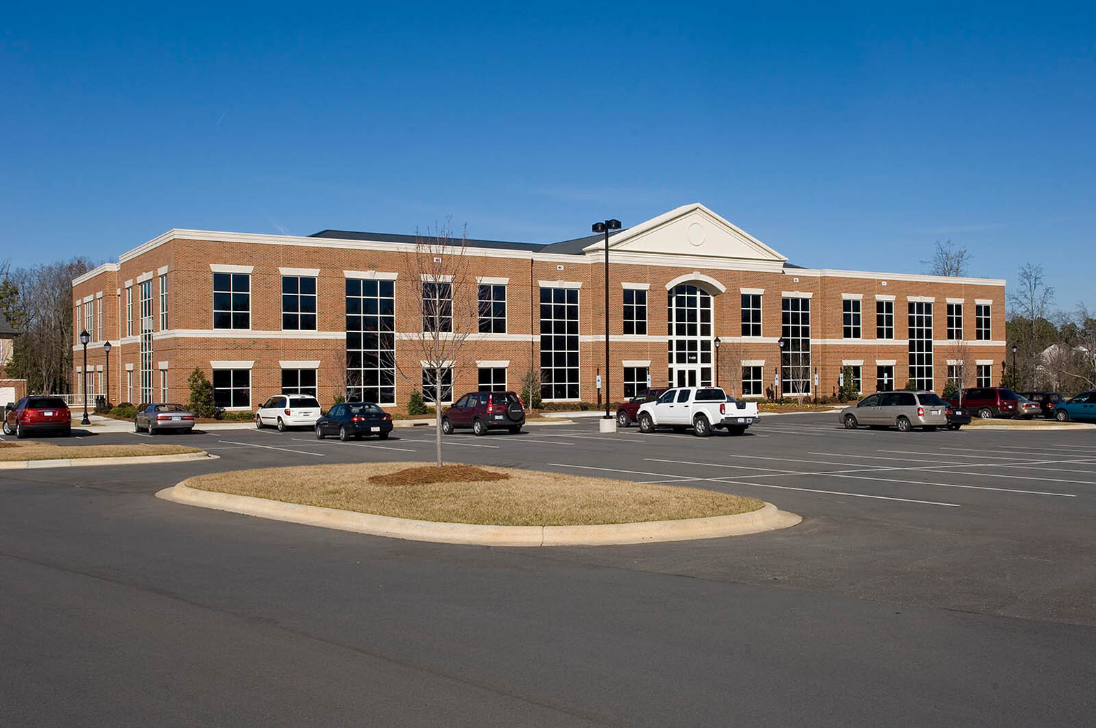 Parking lot and Gibson Building on Ballantyne Campus3