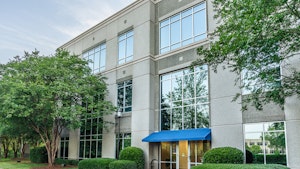 Side entrance of Hall Building exterior on Ballantyne Campus3